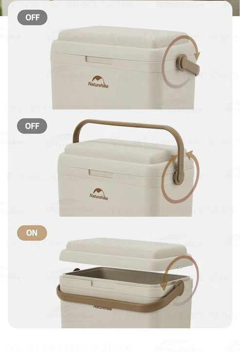 Naturehike Lamando 24H Outdoor Antibacterial Cooler Box - Beige Grey (13L)