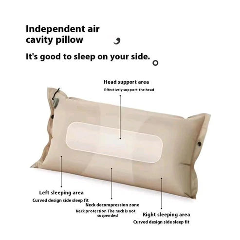 Naturehike D -Automatic Inflatable Cushion with Built-in Pillow - Khaki Single(200*65*3)