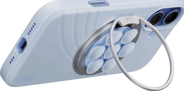 Uniq Coehl Luna Magnetic Suction Kickstand With Mirror - Dewdrop Blue (Dewdrop Blue)