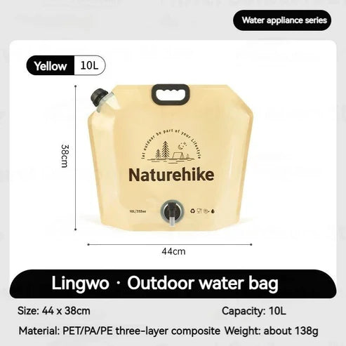 Naturehike Outdoor Water Bag - Yellow 10L