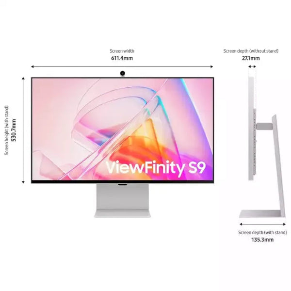 Samsung Viewfinity S9 Series 27-inch 5k Hi-res 5ms 60hz Flat Monitor - Light Gray LS27C902PAMXUE