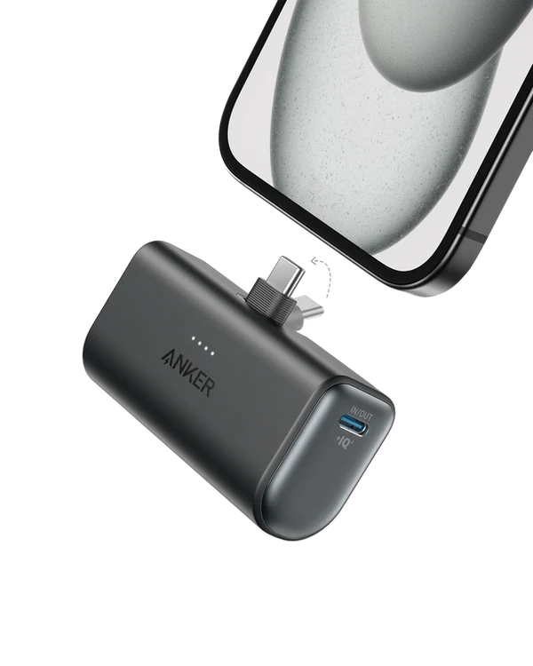 Anker Nano Power Bank 5000mAH 22.5W Built-In USB-C Connector Black