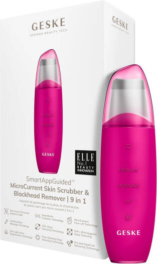 GESKE Face Care - Microcurrent Skin Scrubber Black Head Remover - 9 In 1 - Magenta