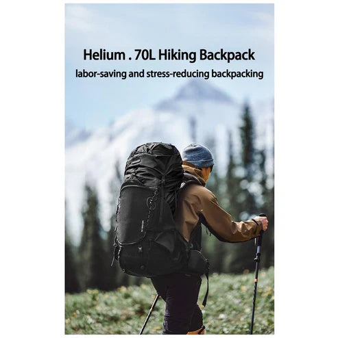 Naturehike Helium Waterproof Hiking Bag - Black L (70L)
