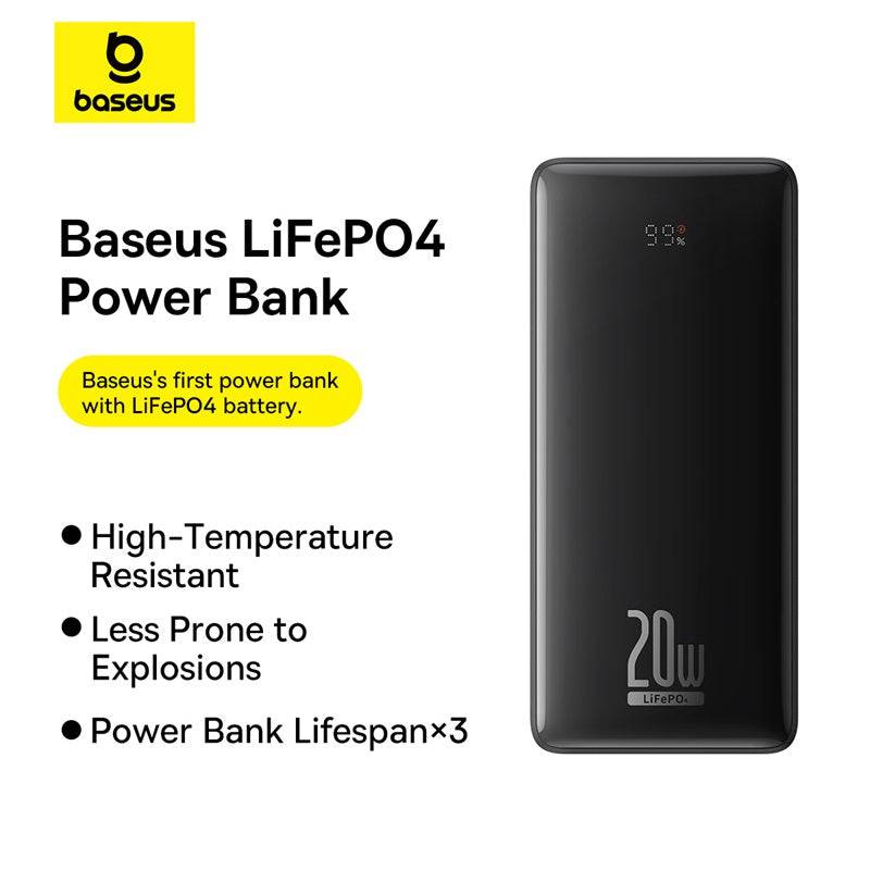 BASEUS LIFEPO4 POWER BANK 20W 18400MAH Black