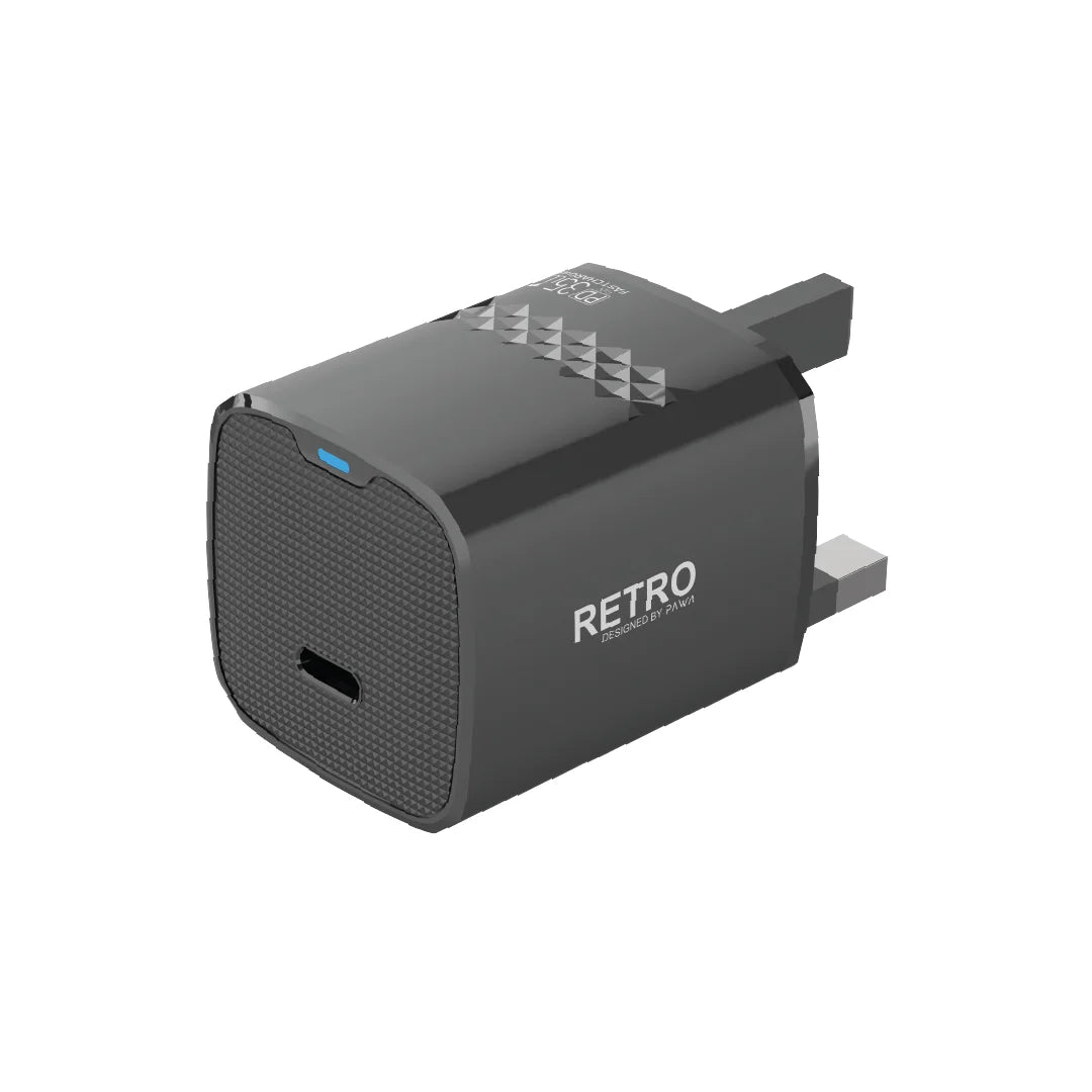 Pawa Retro 35W With Type-C Port Uk Plug - Black