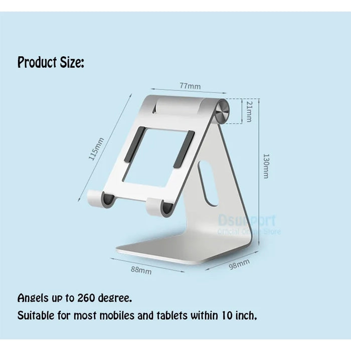 Adjustable Tablet Stand For Tablets & smartphones - Silver