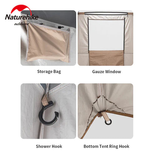 Naturehike Shower and Changing Tent - Brown (140*140*230)