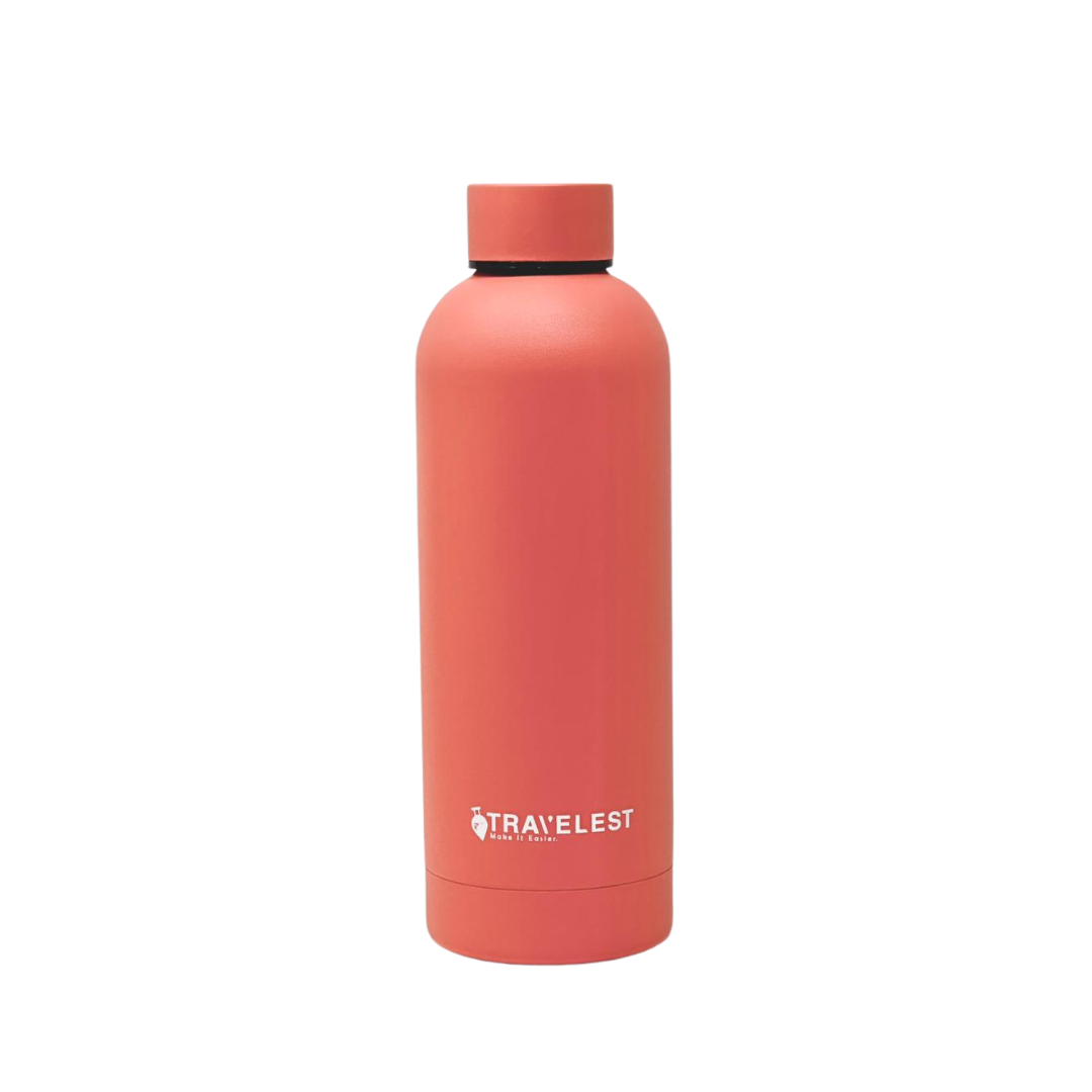 Travelest Stainless Steel Narrow Mouth Water Bottle - Coral
