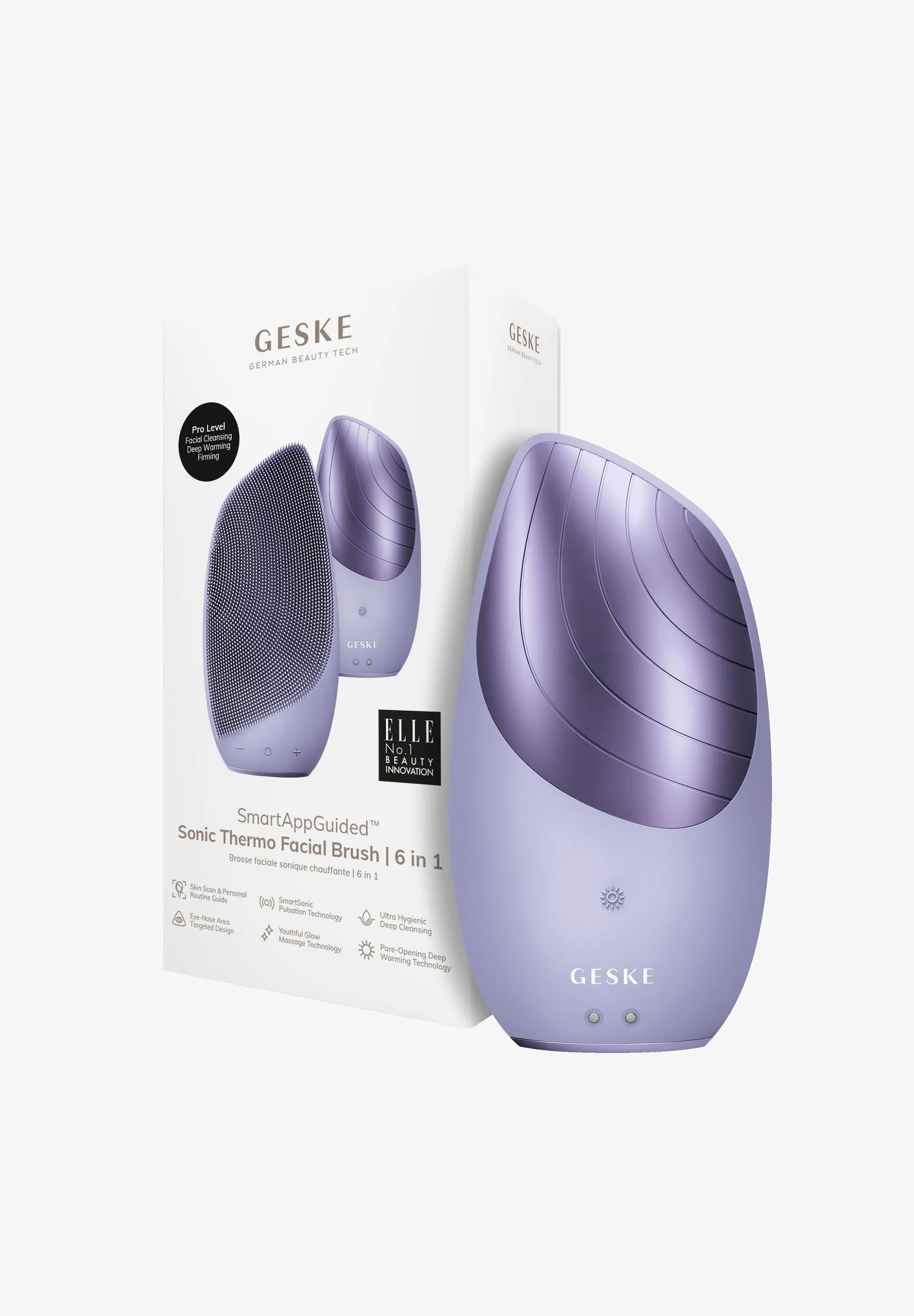 Face Care - Sonic Thermo Facial Brush - 6 In 1 - Purple