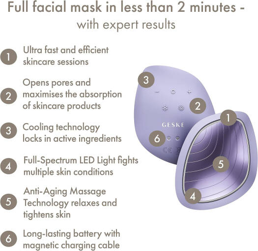 GESKE Face Care -  Sonic Thermo Facial Brush & Face Lifter - 9 In 1 -Purple