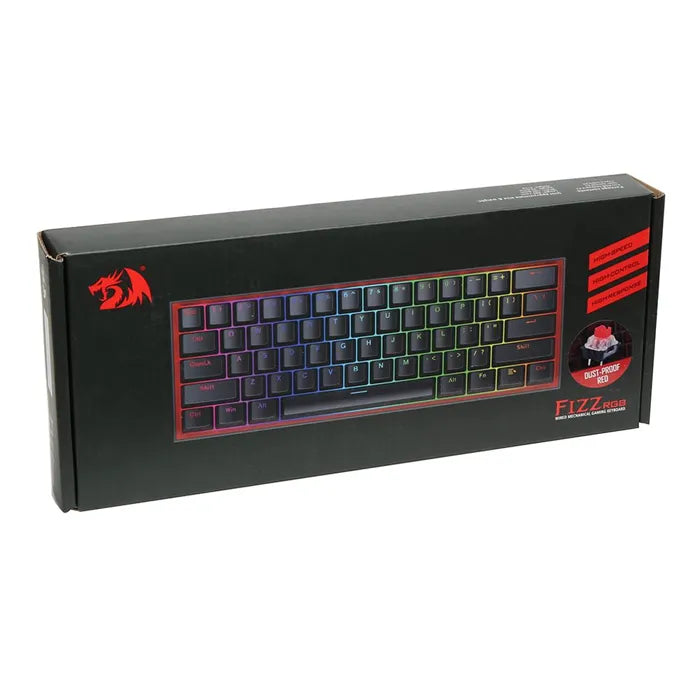 REDRAGON FIZZ K617 RGB USB MINI MECHANICAL GAMING WIRED KEYBOARD RED SWITCH