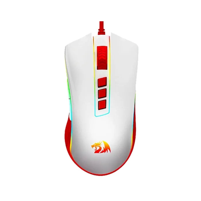 REDRAGON COBRA WIRED GAMING MOUSE - WHITE RED