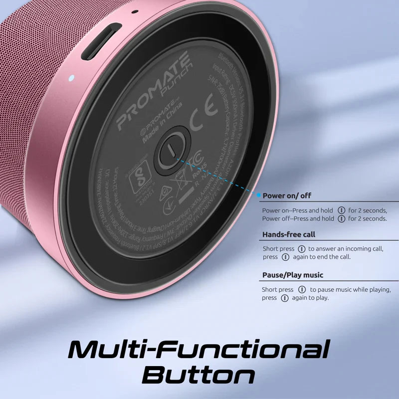 High-Fidelity Mini Bluetooth Speaker with MagSafe Base - Pink - TJRC7J3