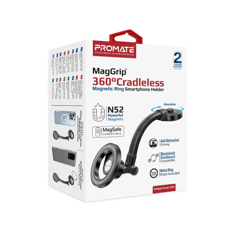 MagGrip™ 360° Cradleless Magnetic Ring Smartphone Holder - Black - TJR5AS8