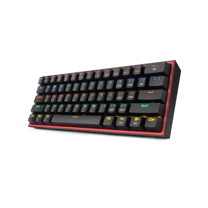 REDRAGON FIZZ K617 RGB USB MINI MECHANICAL GAMING KEYBOARD RED SWITCH 61 KEYS WIRED DETACHABLE CABLE