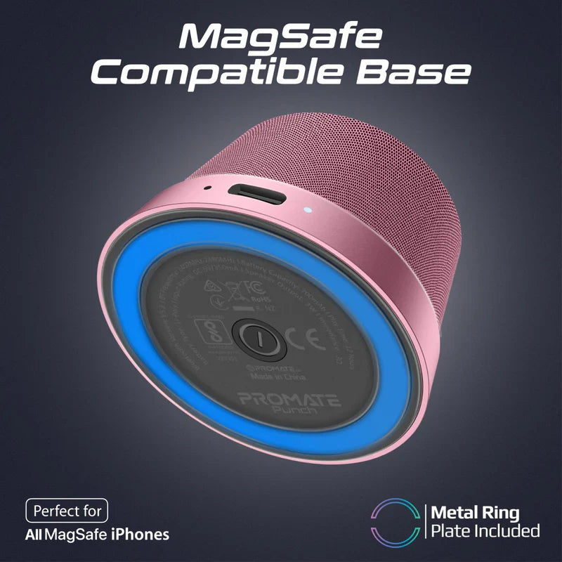 مكبر صوت بلوتوث مصغرة عالية الدقة مع قاعدة Magsafe - Pink - TJRC7J3