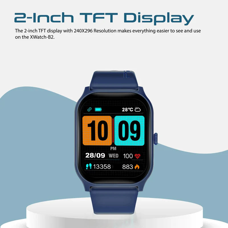 Promate Xwatch-B2 2-Inch ActivLife™ SmartWatch with BT Calling - Blue - TJRV8G7