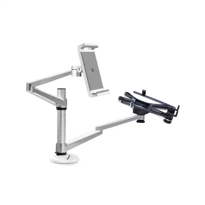 GAMVITY MULTI-FUNCTIONAL LAPTOP AND TABLET DUAL ARM MOUNT HOLDER STAND OA-9X - SILVER