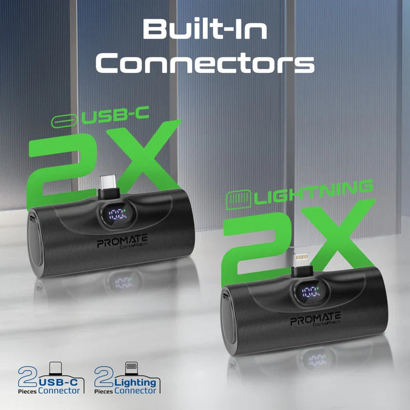 Promate 4 x 5000mAh Power Bank Set with Charging Case - Black - TJRLRPC