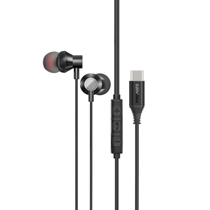 High Fidelity In-Ear USB-C Wired Stereo Earphones - Black - TJRQI0L