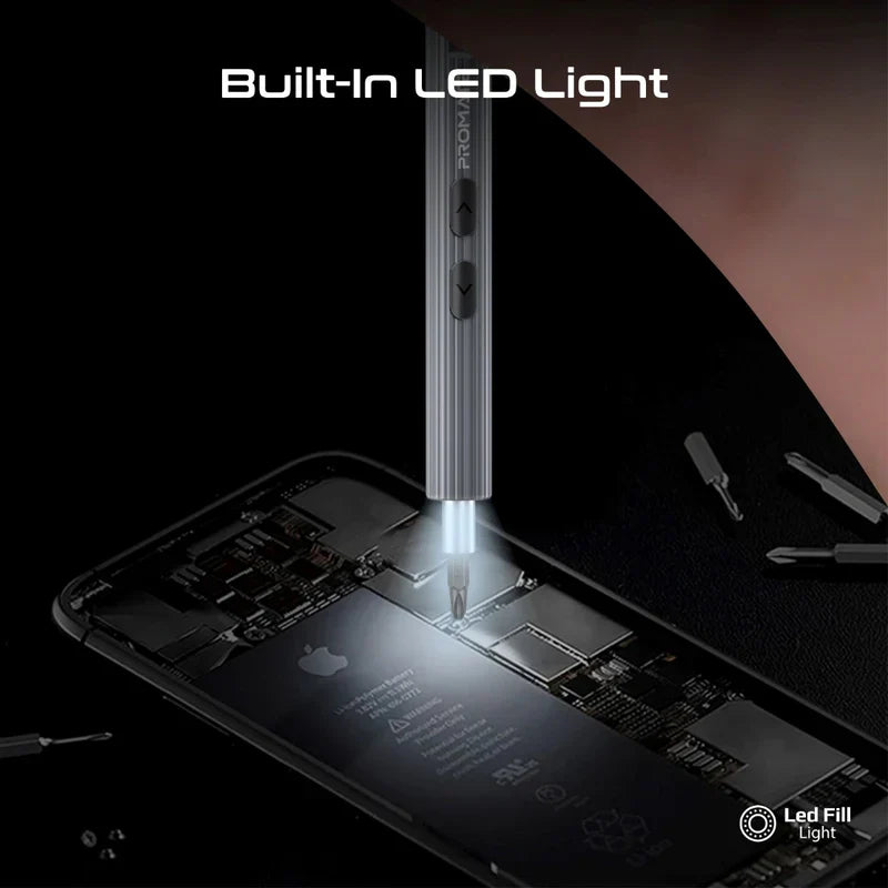 طقم مفك البراغي الكهربائي اللاسلكي المكون من 62 قطعة مع ضوء LED - رمادي - TJR8UPK