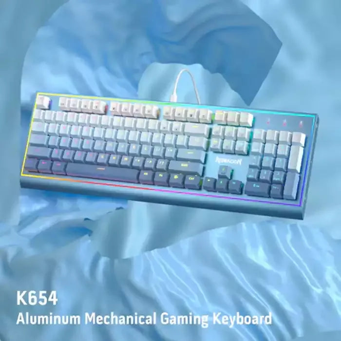 REDRAGON K654 BLUESIREN RGB GAMING KEYBOARD WIRED MECHANICAL KEYBOARD RED SWITCH