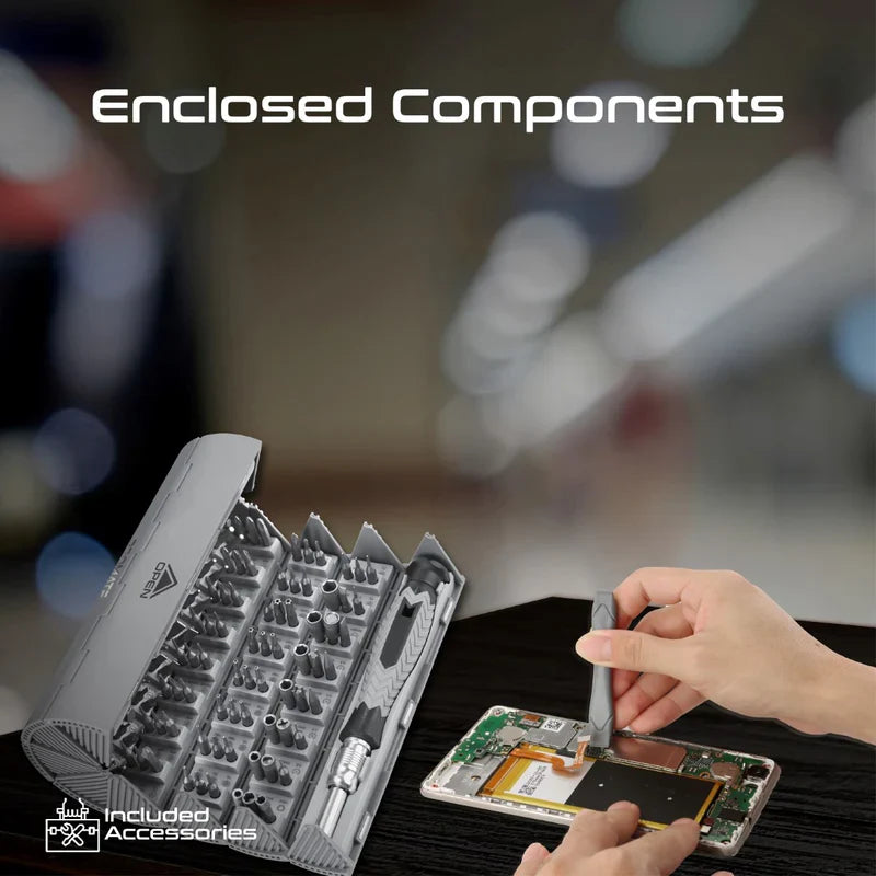 طقم مفك البراغي المغناطيسي الأسطواني البالغ 126 قطعة - رمادي - TJR048Z