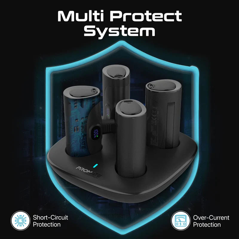 Promate 4 x 5000mAh Power Bank Set with Charging Case - Black - TJRLRPC