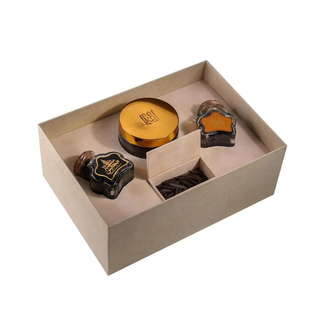 The Dukhoon Collection By Ahmed Al Maghribi (Mtr Majalis, Mariya Oud Mubakhar 3tl, Bakhoor Ahmed Small, Oud Kashab)