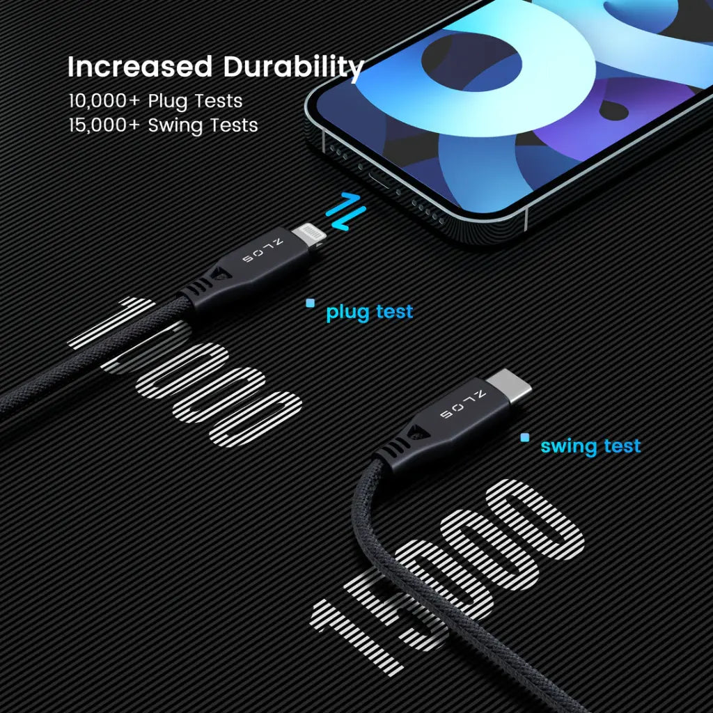 ZLOS USB-C to Lightning Cable leather strap included