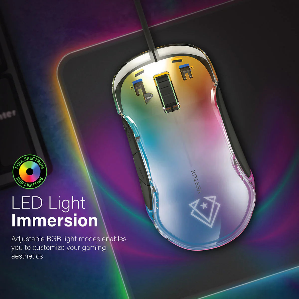 Vertux Optimum Tracking 5-Button Gaming Mouse - Black - TJR98MO