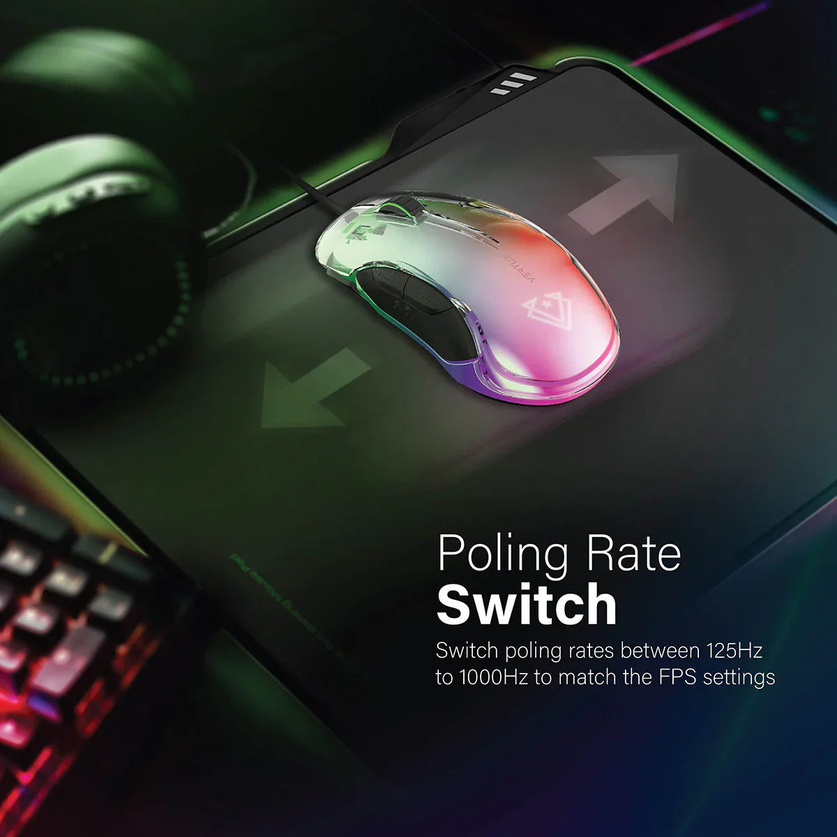 Vertux Optimum Tracking 5-Button Gaming Mouse - Black - TJR98MO