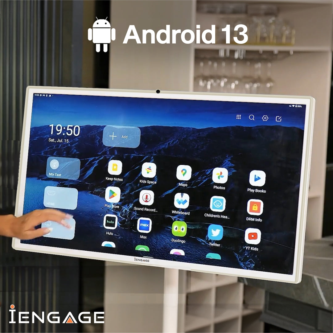 إشراك 32 بوصة 4G (8GB/ 128GB) Android شاشة تعمل باللمس مع الكاميرا المدمجة البيضاء