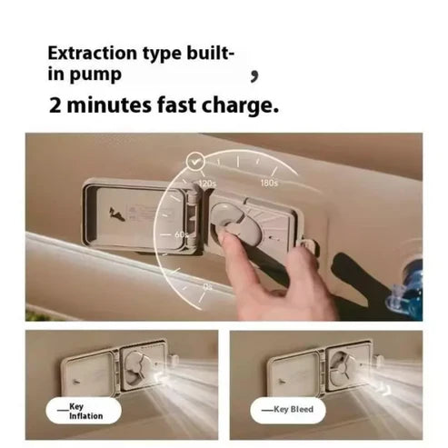 Naturehike (Chenjing) Built-In Pump Inflatable Mattress - Brown Double (200*150*25)