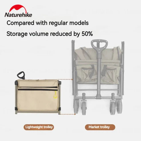 Naturehike Lightweight Folding Trolley - Linen Brown (100L)