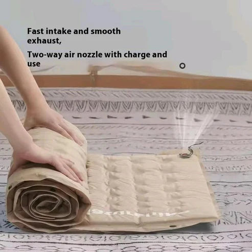 Naturehike D -Automatic Inflatable Cushion with Built-in Pillow - Khaki Single(200*65*3)