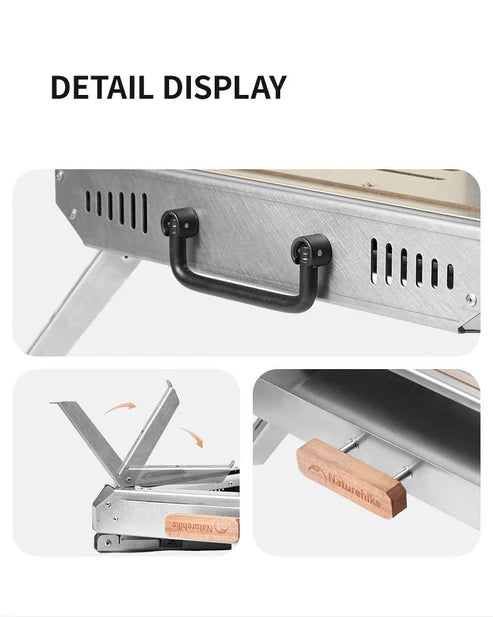 Naturehike Glass Fire Stove - Stainless Steel (46×45.5×30)