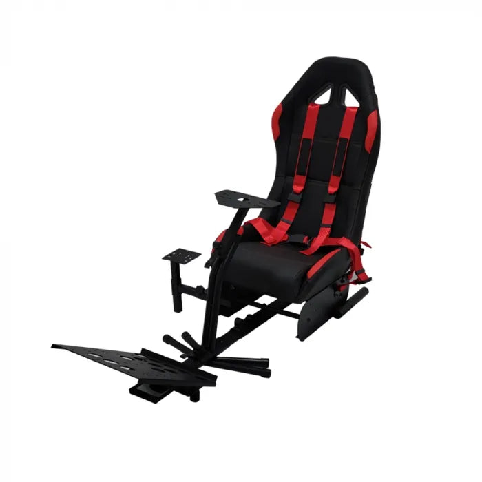 Gameseat Gx Racing Simulator Cockpit – Red/Black With Harness & Adjustable Mounts