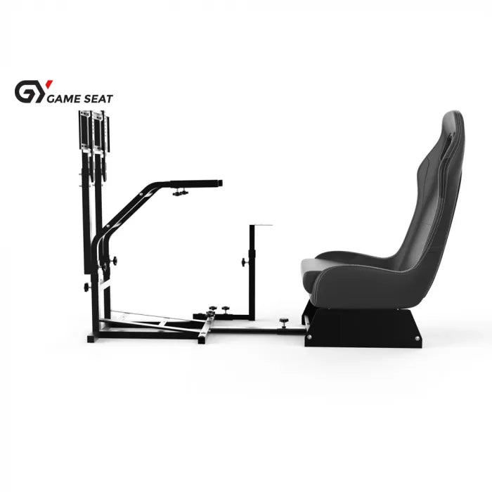 Gameseat Gy032 Racing Simulator Cockpit With Monitor Mount – Black | Adjustable Steel Frame