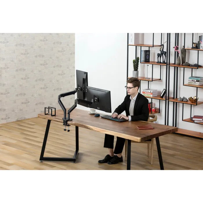 Gamvity Adjustable Dual Monitor Arm Stand – Premium Aluminum Mount for 27