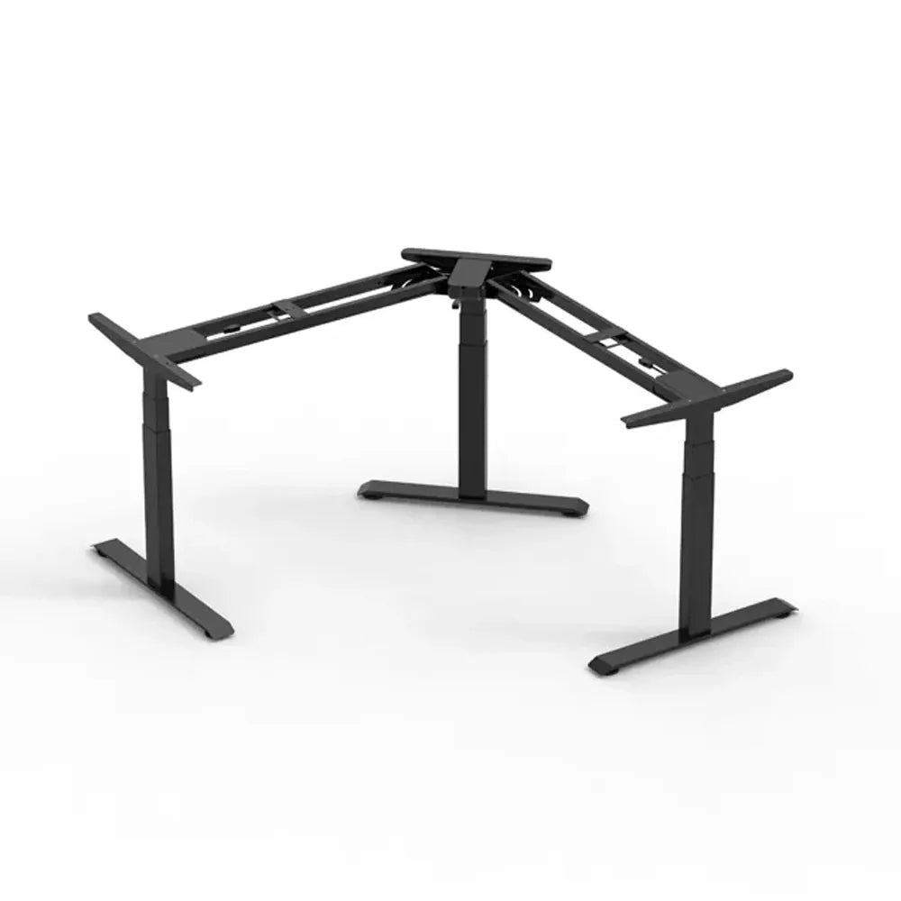 Gamvity L شكل وضع مريح 3 أرجل يقف في طاولة الأثاث الحديثة ارتفاع مكتب قابلة للتعديل - أسود