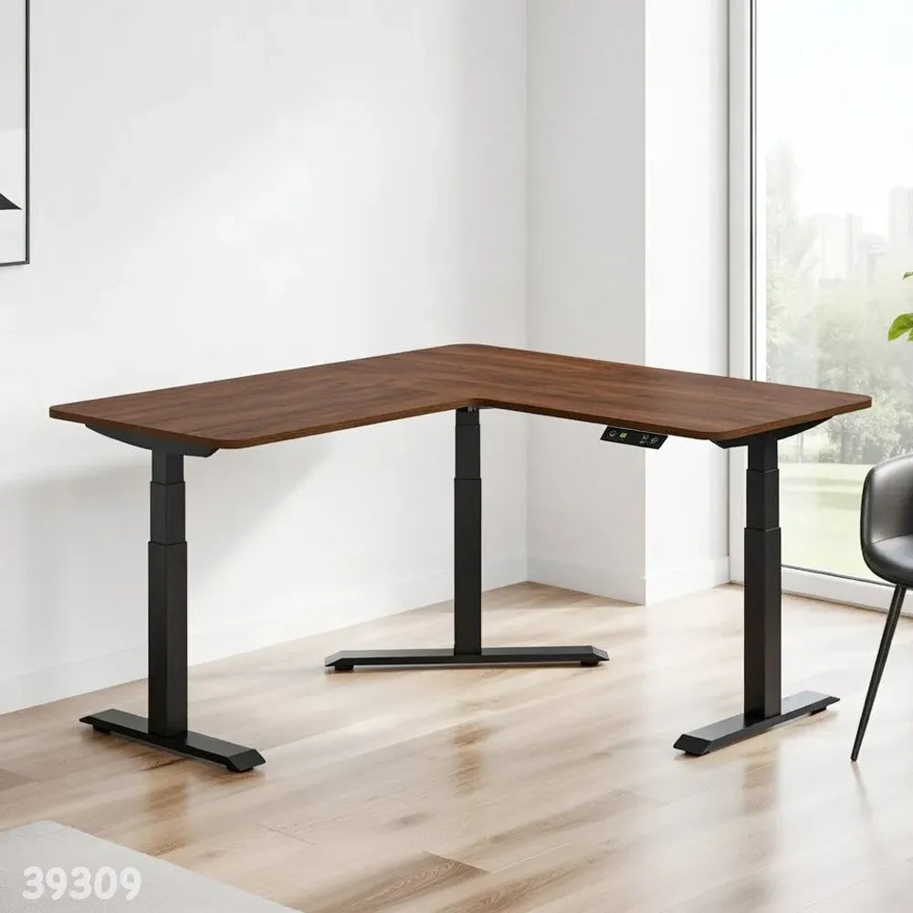 Gamvity L شكل وضع مريح 3 أرجل يقف في طاولة الأثاث الحديثة ارتفاع مكتب قابلة للتعديل - أسود