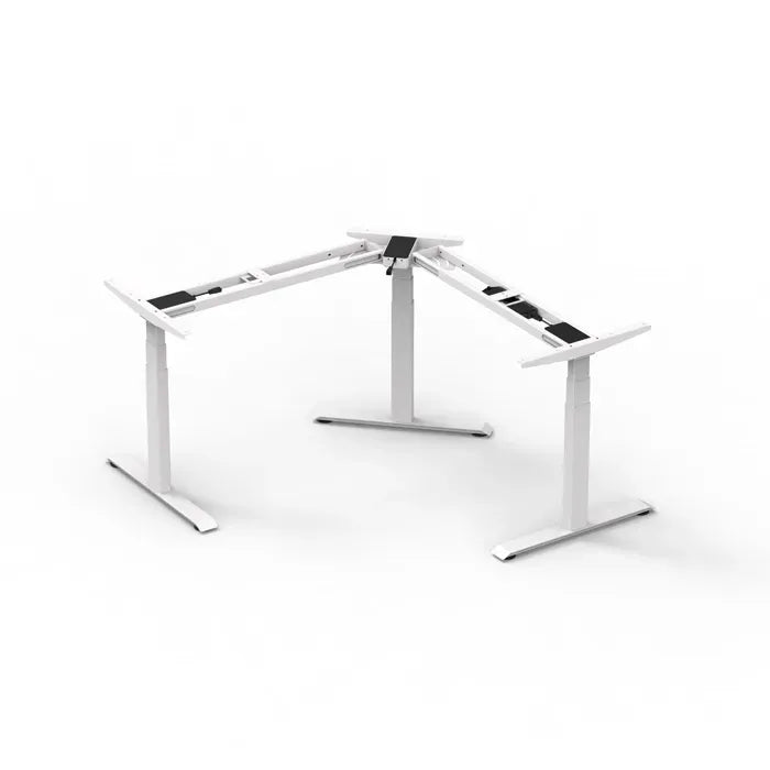 Gamvity L Shape Standing Ergonomic 3 Legs Stand Up Modern Furniture Table Electric Height Adjustable Desk(1000X1750Mm) - Grey / White Oak