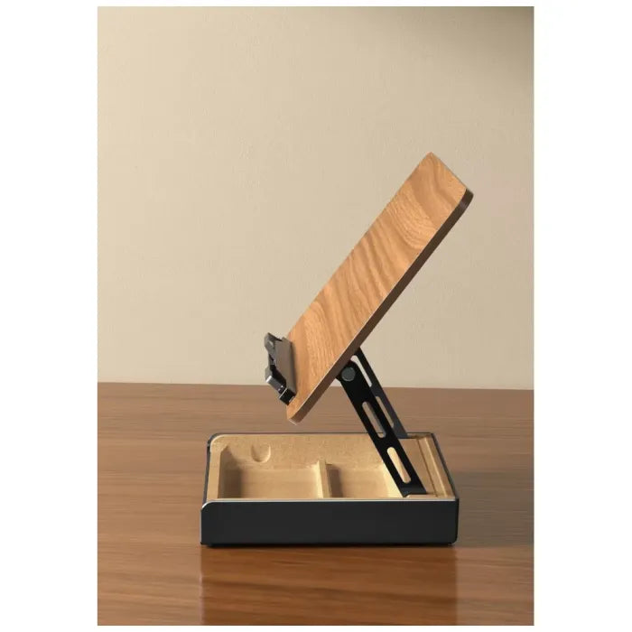 Gamvity Multi-Function Adjustable Wooden & Aluminum Laptop Stand with Storage Base