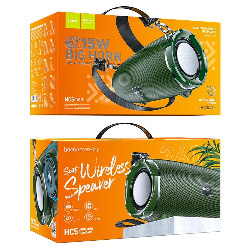 Hoco HC5 Cool Enjoy sports BT speaker- Dark Green