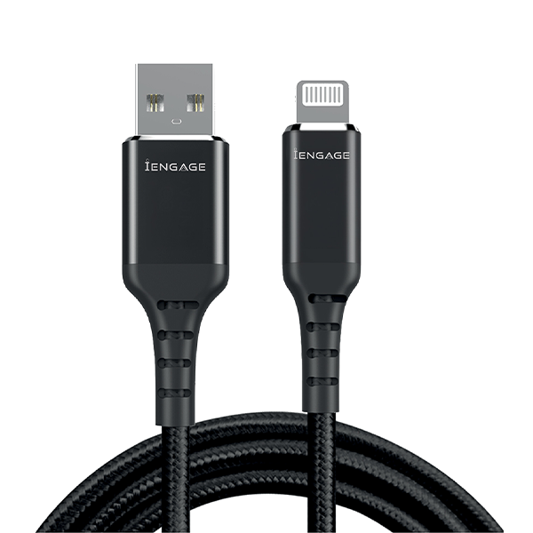 iEngage Lightning Mfi Cable 2 Metre (Black)