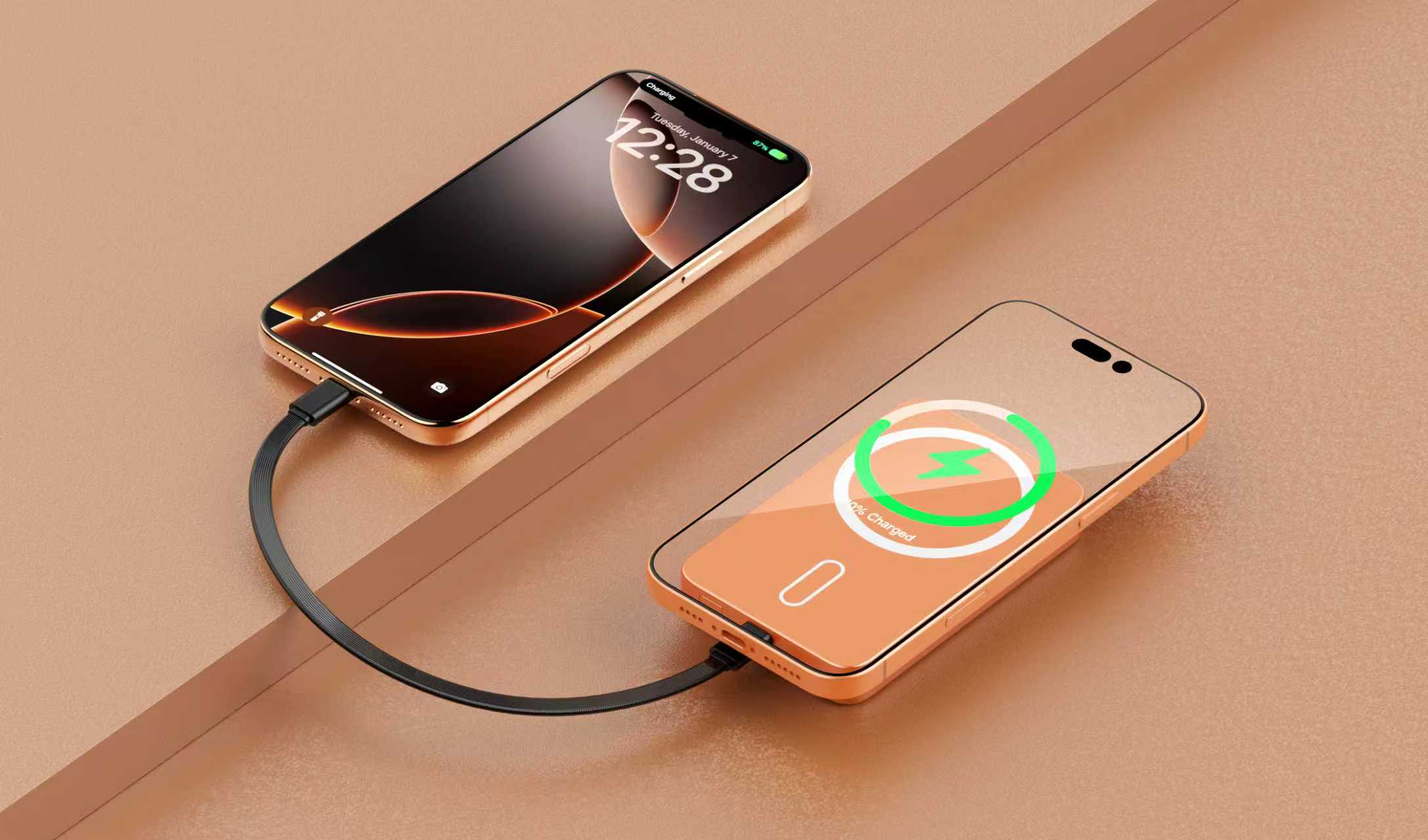 iEngage 10000mAh Semi Solid Battery Wireless Charging Powerbank (Orange)