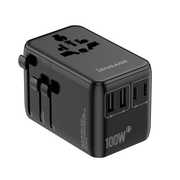 Iengage 100W Universal Travel Adapter DualusB-C & A Ports/USB-C CBL