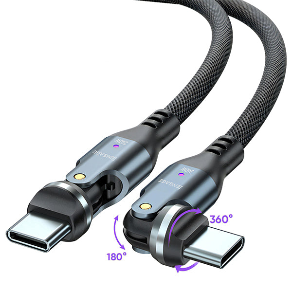iENGAGE 240W Rotating Head Usb-C Cable(48V/5A) (Black)